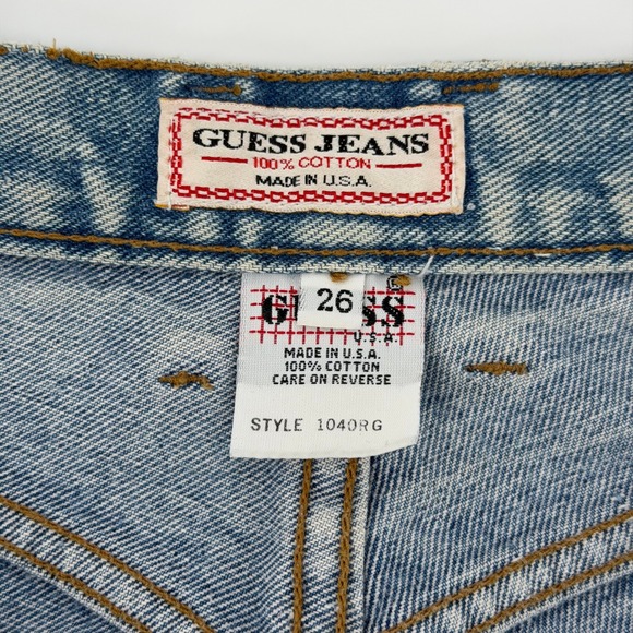 VTG Guess Jeans Women's 26 Light Wash Straight Leg Denim USA Made Button Fly - Picture 10 of 16